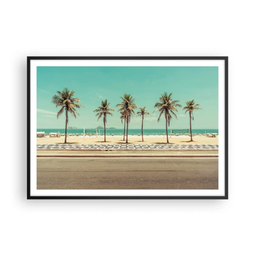 Affisch i svart ram - På stranden - 100x70 cm