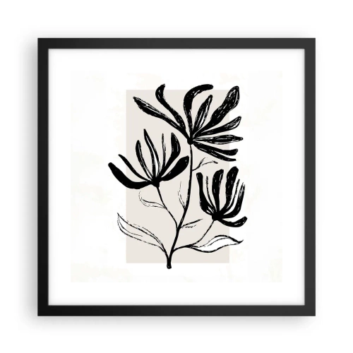 Affisch i svart ram - Skiss för ett herbarium - 40x40 cm