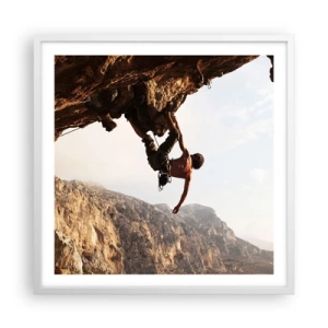 Affisch i vit ram - Världen i näven - 60x60 cm