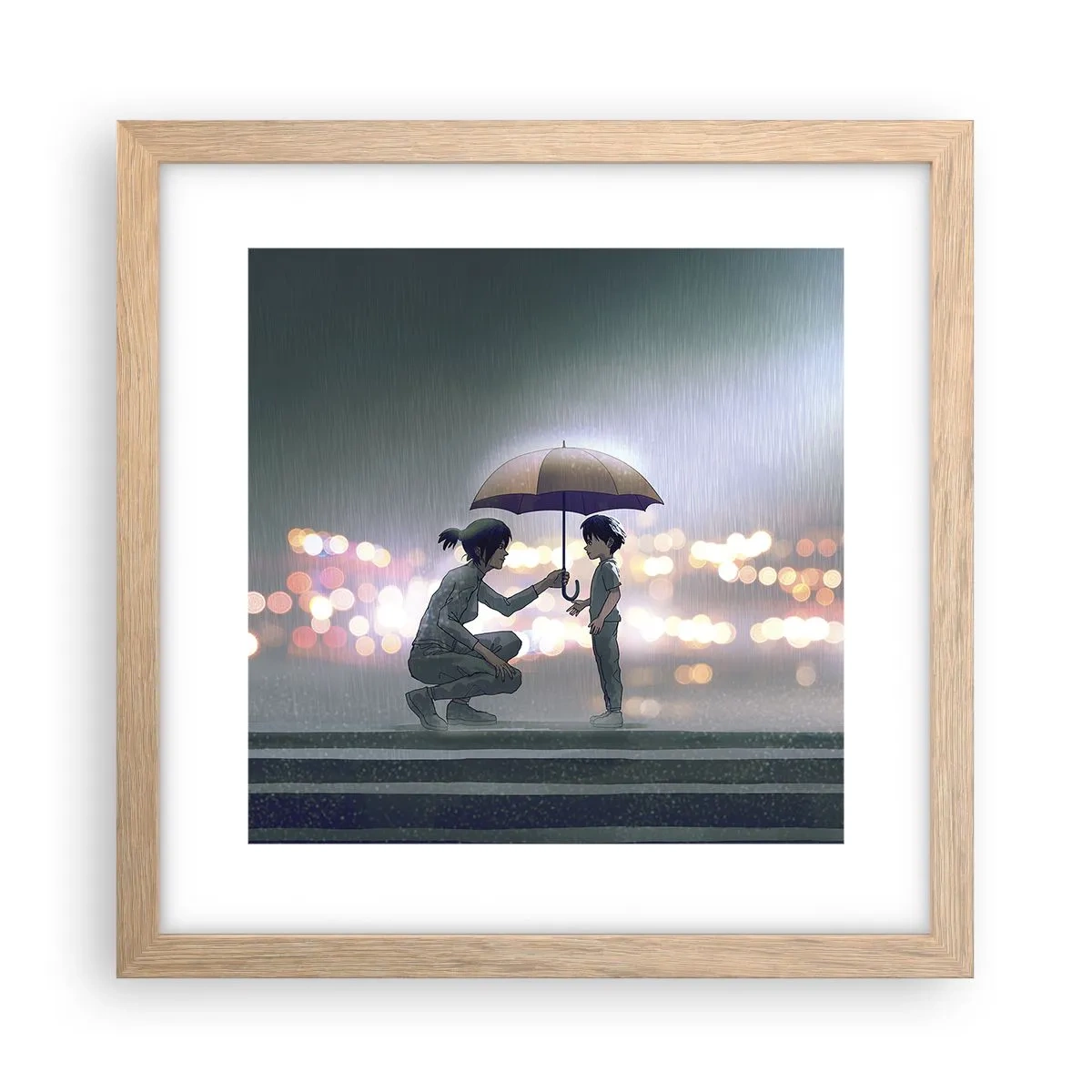 Affisch i ram av ljusek - Och allt är väl nu - 30x30 cm