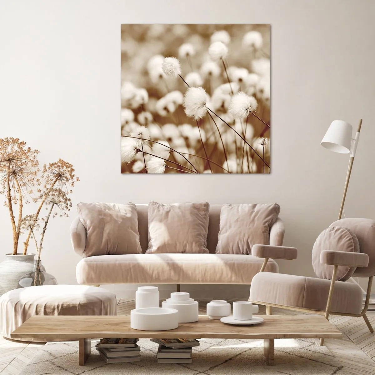Canvastavla - Bild på duk - Fluffig åkermark - 60x60 cm