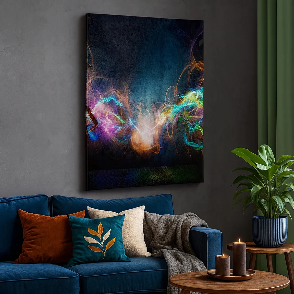 Canvastavla - Bild på duk - Glatt mot mörkret - 50x70 cm