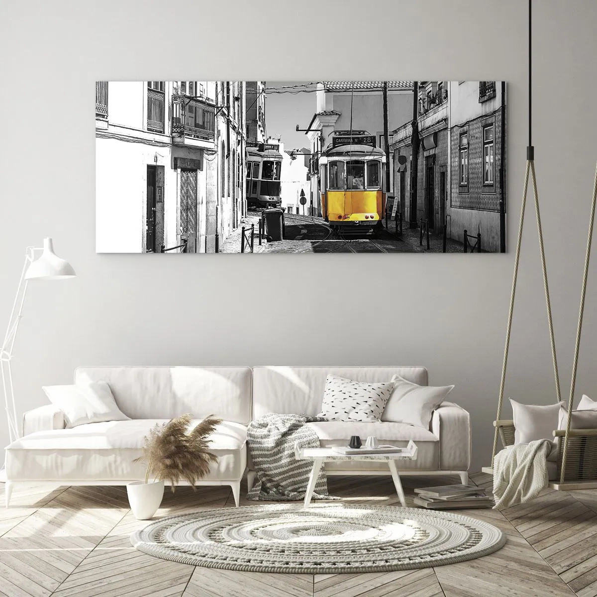 Glastavla - Bild på glas - Lissabons anda - 100x40 cm