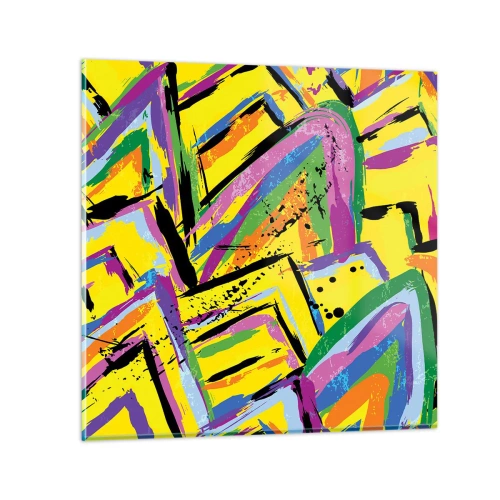 Glastavla - Bild på glas - Skriker av glädje - 30x30 cm