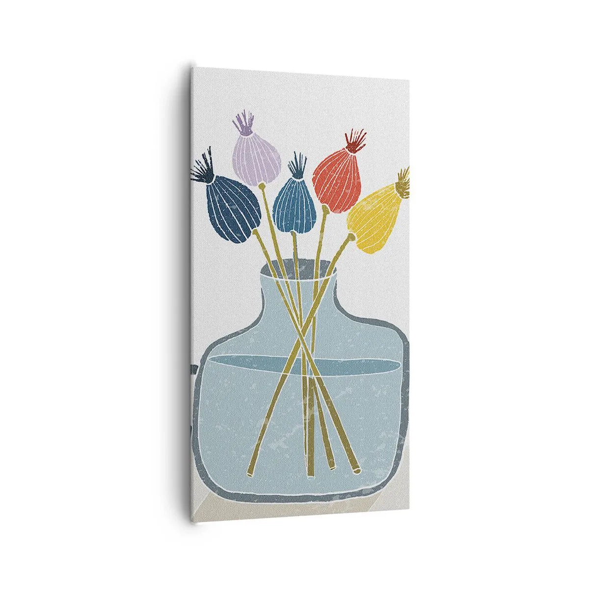 Canvastavla - Bild på duk - Vallmovas - 65x120 cm