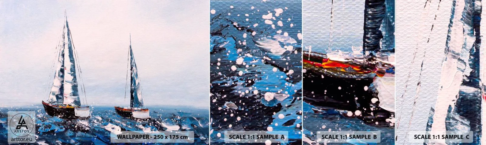 Fototapet Prov Standard Eco - Vindens broderskap - Segelbåtar, Landskap, Seaside - 100x30 cm