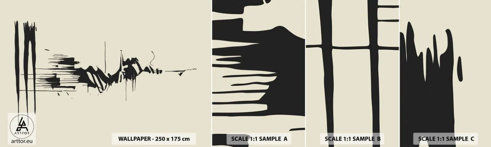 Fototapet Prov Standard Eco - Skyndsam abstraktion - Abstraktion, Minimalism, Bit - 100x30 cm