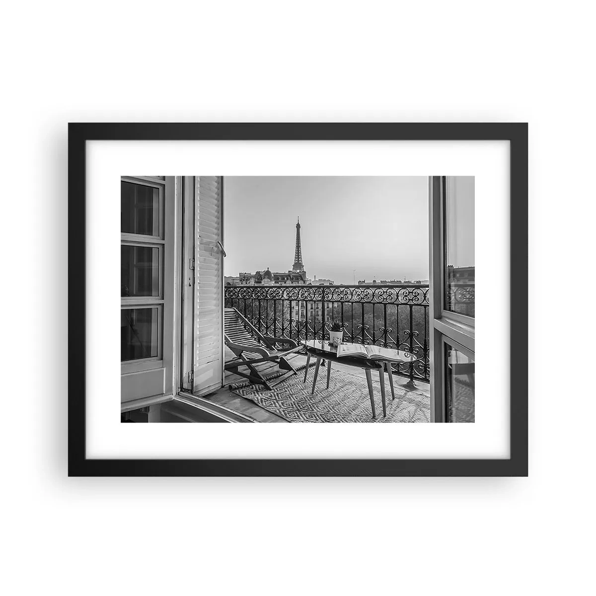 Affisch i svart ram - En eftermiddag i Paris - 40x30 cm