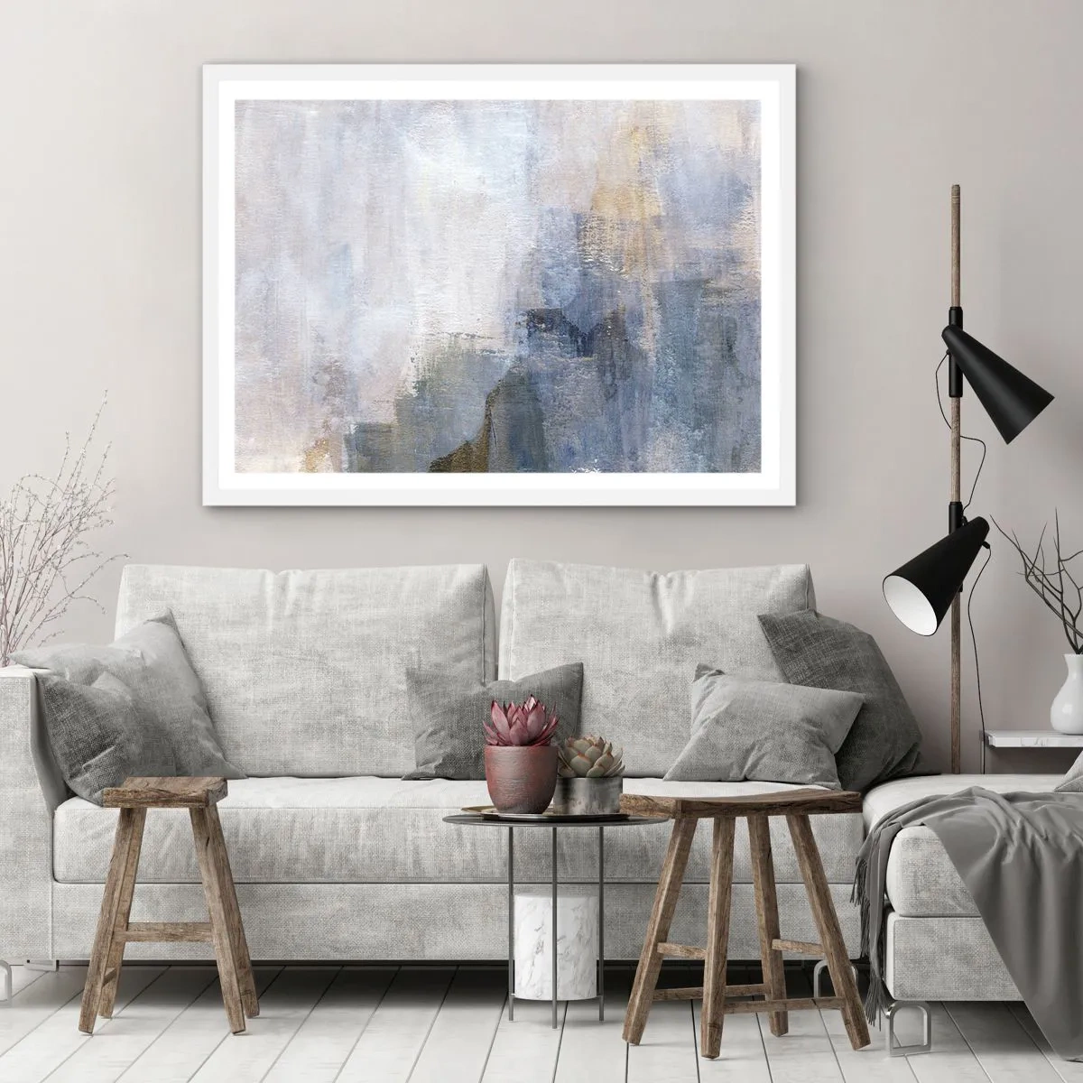 Affisch i vit ram - Färgernas toner och ackord - 100x70 cm