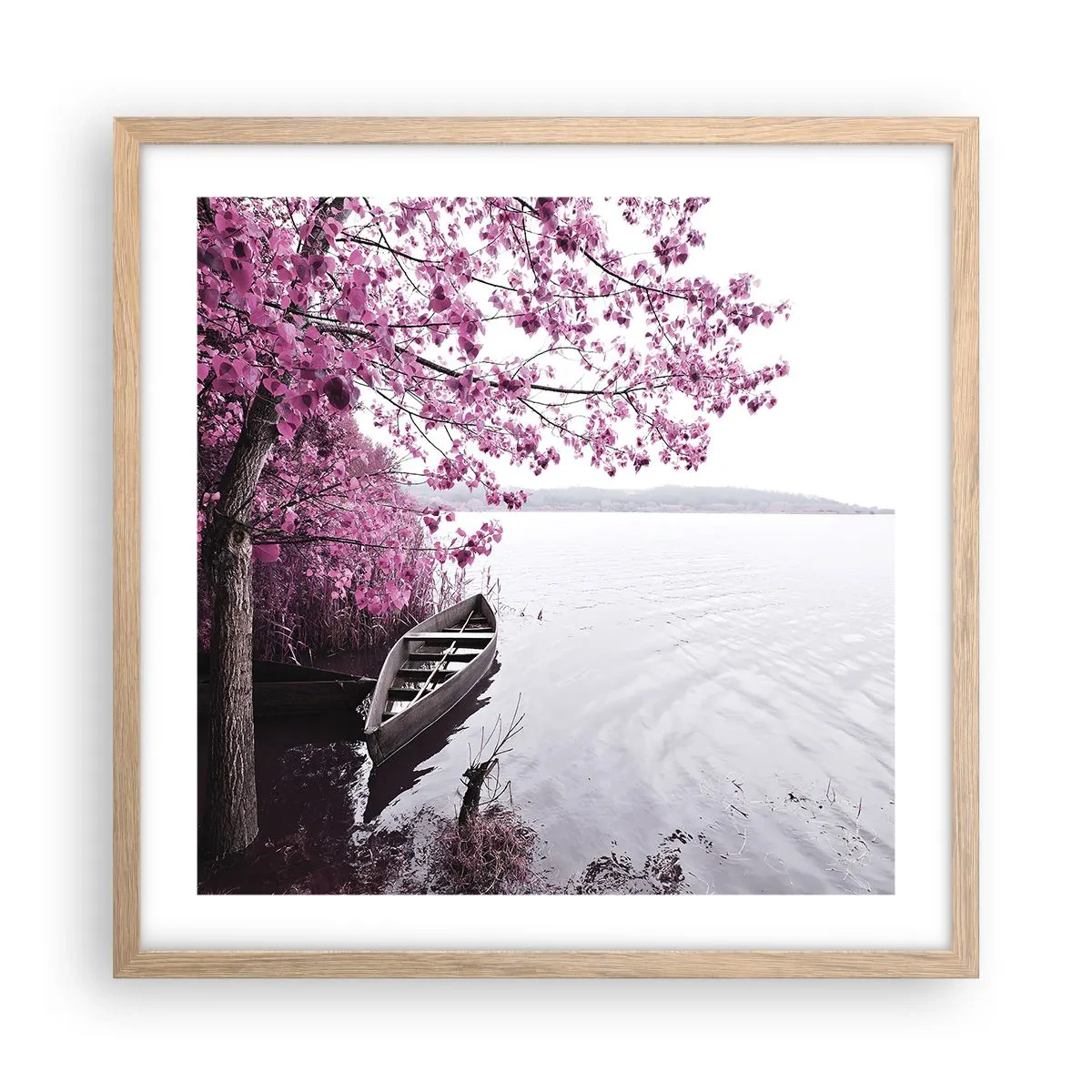 Affisch i ram av ljusek - I rosa tystnad - 50x50 cm