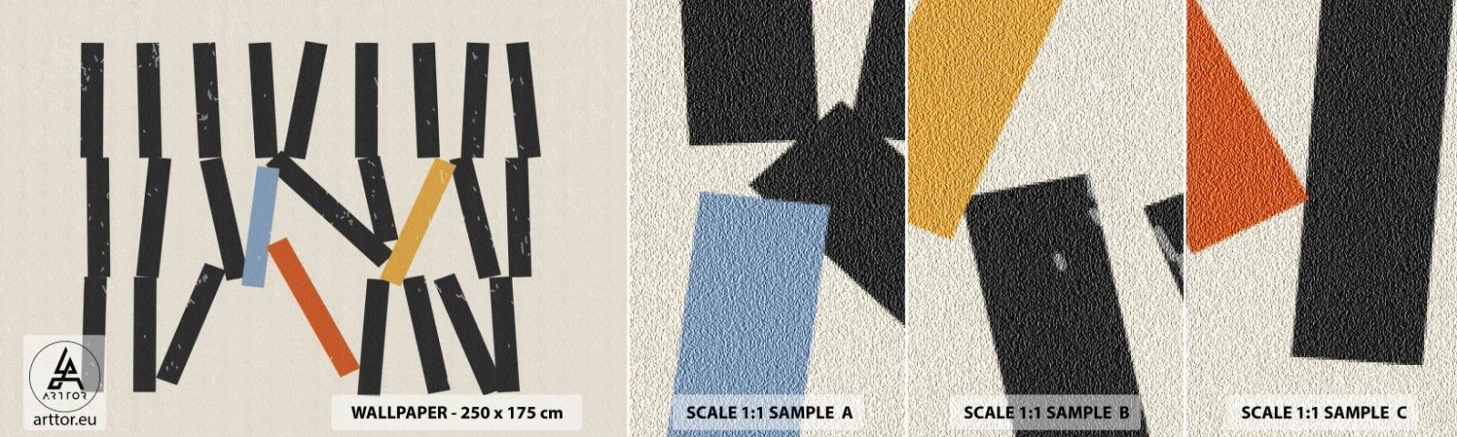 Fototapet Prov Standard Eco - Domino - komposition - Minimalism, Hipster, Samtida - 100x30 cm