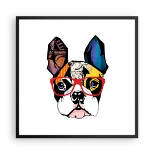 Affisch i svart ram - Intellektuell - 60x60 cm