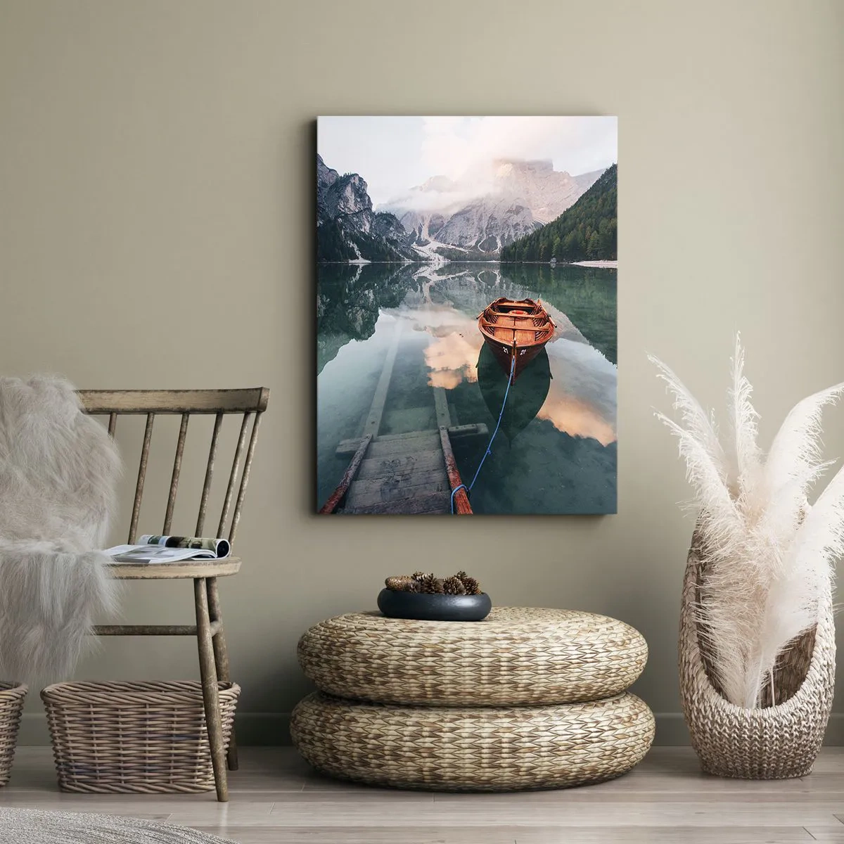 Canvastavla - Bild på duk - Lugn bergsömn - 70x100 cm