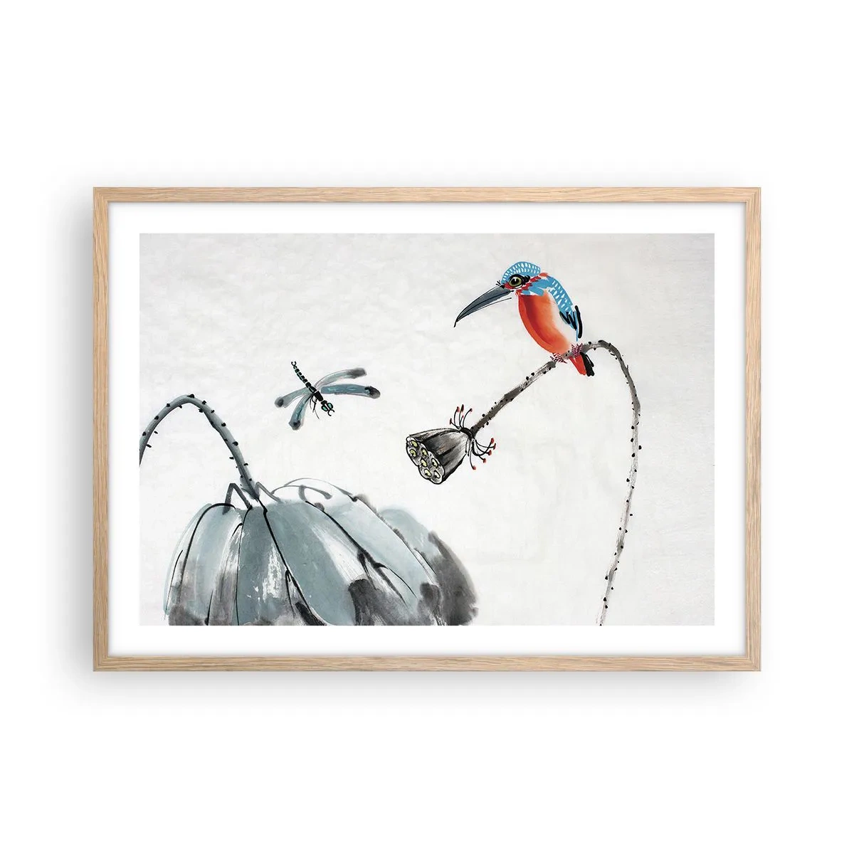 Affisch i ram av ljusek - Ängens liv - 70x50 cm