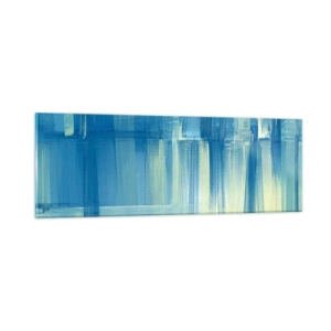Glastavla - Bild på glas - Komposition i turkos - 90x30 cm