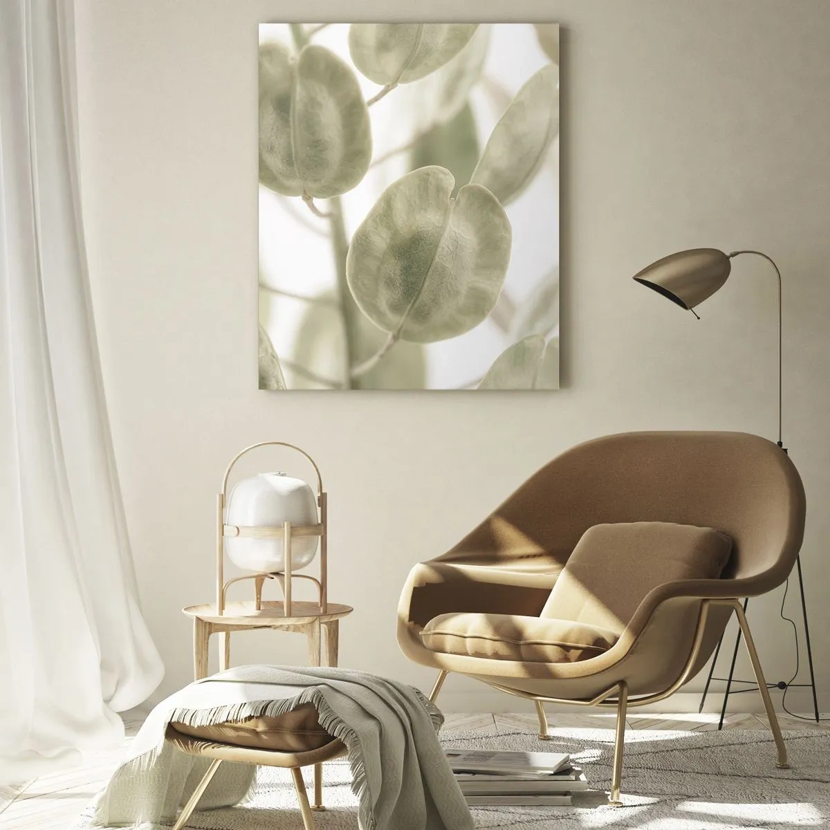 Glastavla - Bild på glas - I början fanns det löv... - 50x70 cm