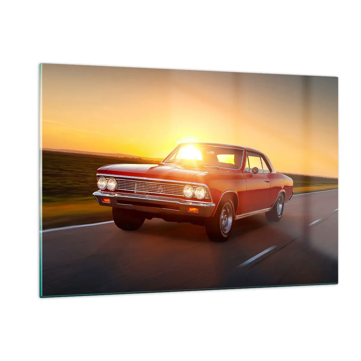 Glastavla - Bild på glas - Lusten är rödfärgad - 120x80 cm