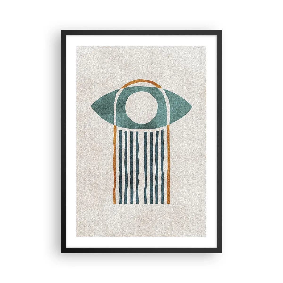 Affisch i svart ram - Minimalistisk boho ögonsymbol - 50x70cm - Tecken och ritualer - Modern väggdekoration för vardagsrum och sovrum ARTTOR
