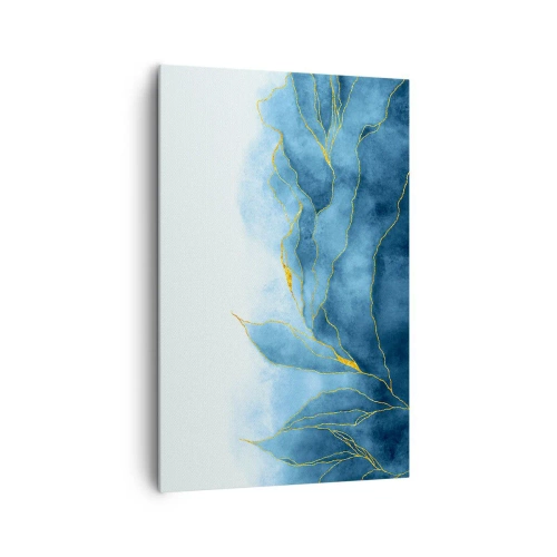 Canvastavla - Bild på duk - Blått i guld - 80x120 cm