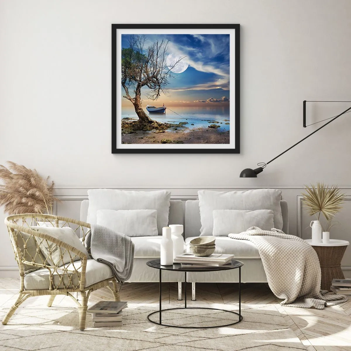 Affisch i svart ram - Är det slut eller början? - 50x50 cm