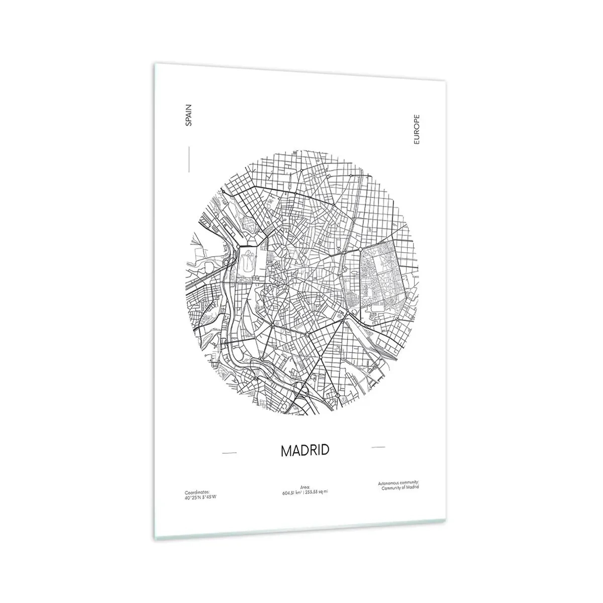 Glastavla - Bild på glas - Madrids anatomi - 70x100 cm