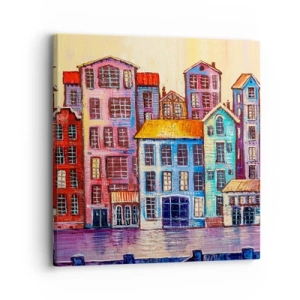 Canvastavla - Bild på duk - En sagostad  - 30x30 cm