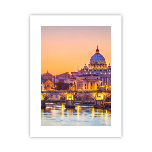 Affisch - Solnedgången över Den eviga staden - 30x40 cm