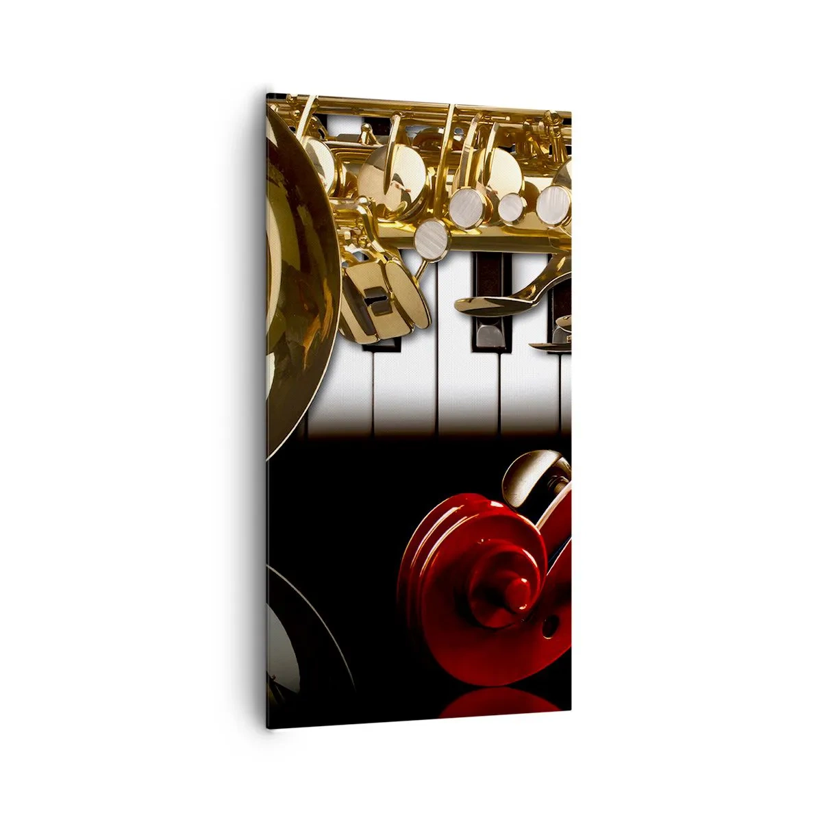 Canvastavla - Bild på duk - Plåt, trä och elfenben - 65x120 cm