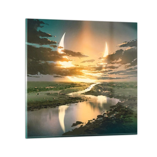 Glastavla - Bild på glas - Någonstans i en avlägsen galax - 50x50 cm