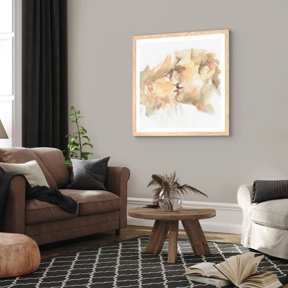 Affisch i ram av ljusek - Upphittad hälft? - 60x60 cm