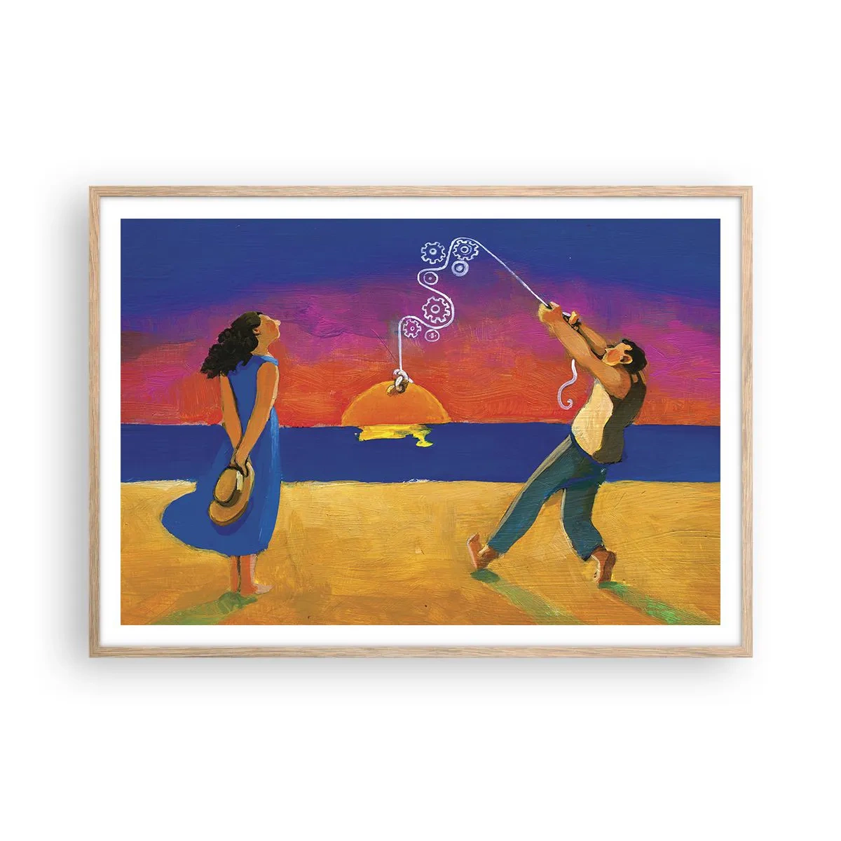 Affisch i ram av ljusek - Mer än en stjärna från himlen - 100x70 cm