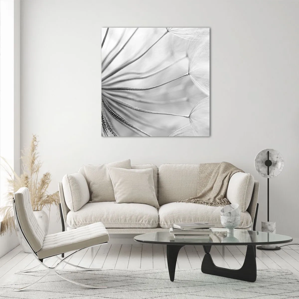 Glastavla - Bild på glas - Blåsande, flygande drakar - 60x60 cm