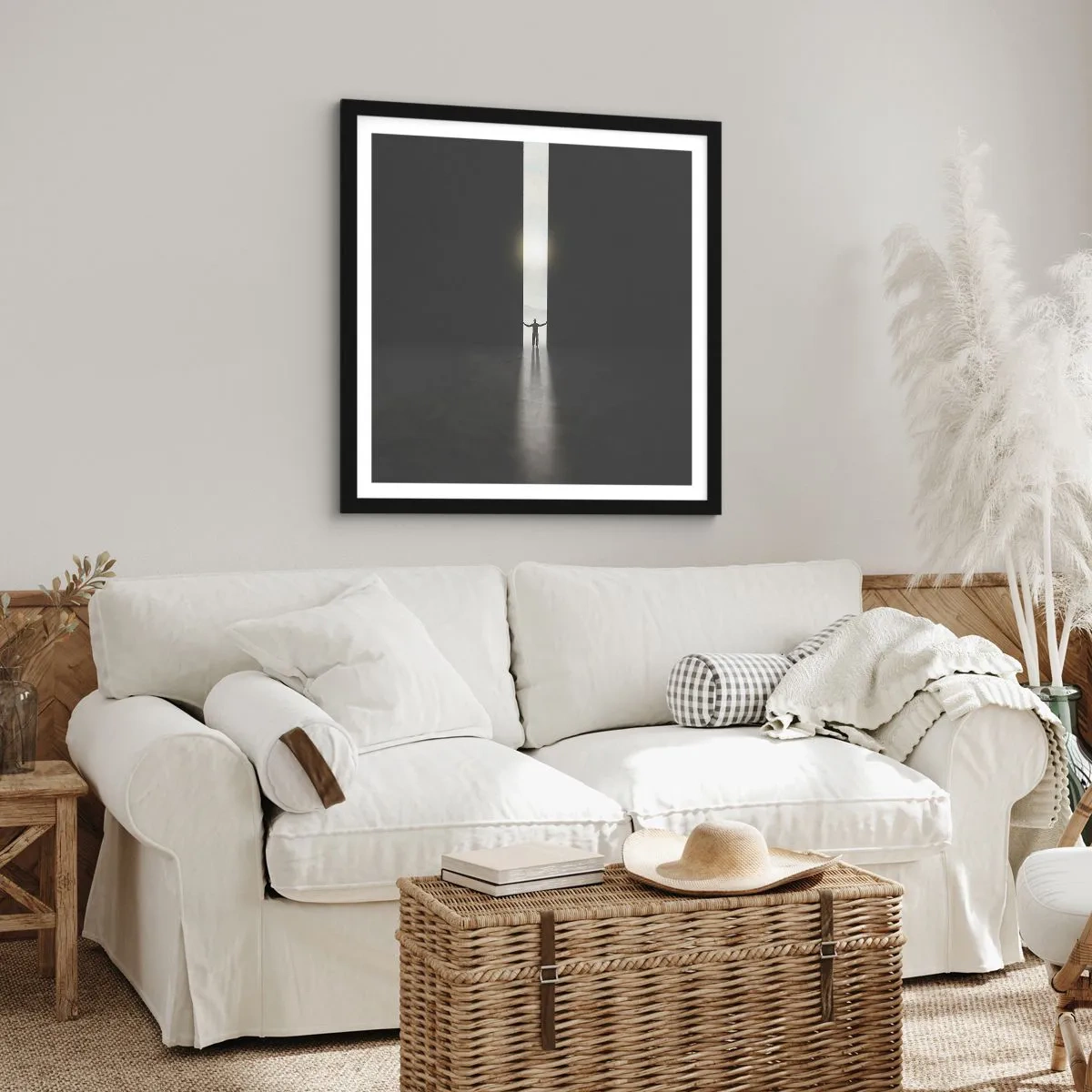 Affisch i svart ram - Ett steg mot den ljusa framtiden - 40x40 cm