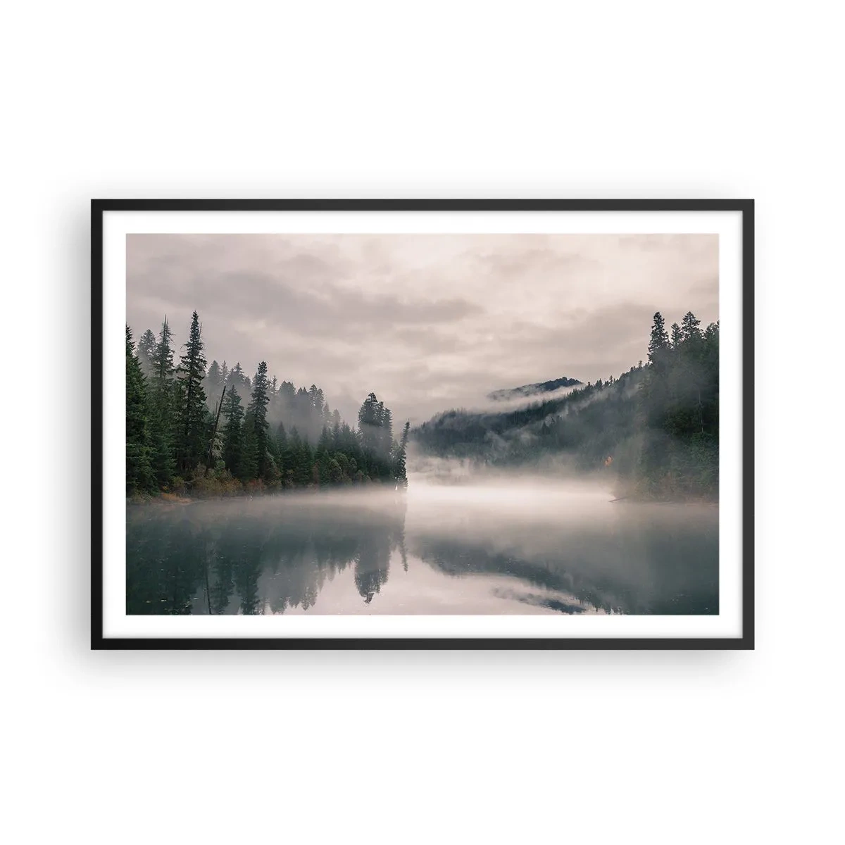 Affisch i svart ram - I förundran, i dimman - 91x61 cm