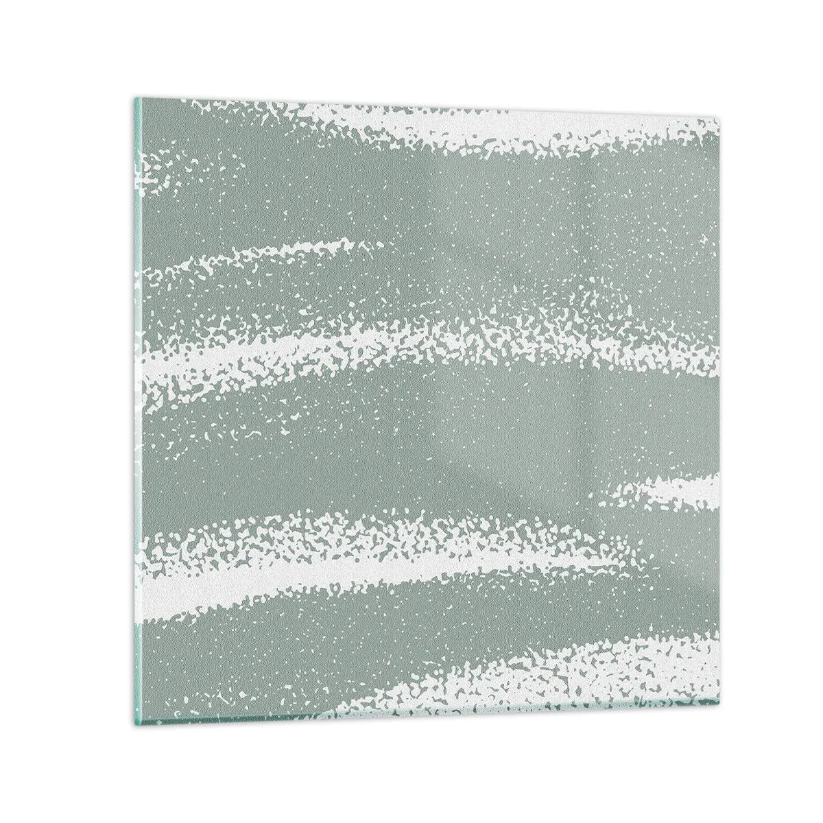 Glastavla - Bild på glas - Abstraktion i vinterstämning - 50x50 cm