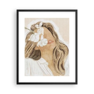 Affisch i svart ram - Bland blommorna i jubel - 40x50 cm