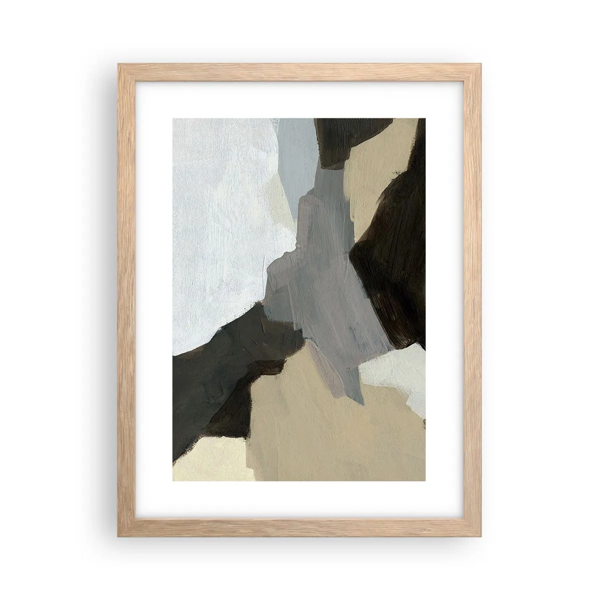 Affisch i ram av ljusek - Abstraktion: avgrening av det gråa - 30x40 cm