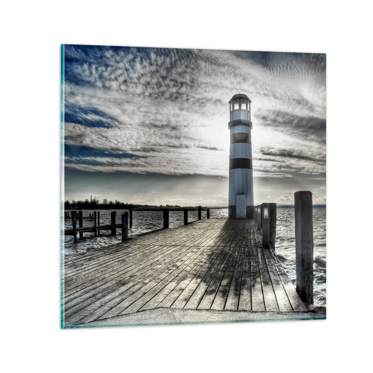 Glastavla - Bild på glas - Seglare, jag väntar på er - 50x50 cm