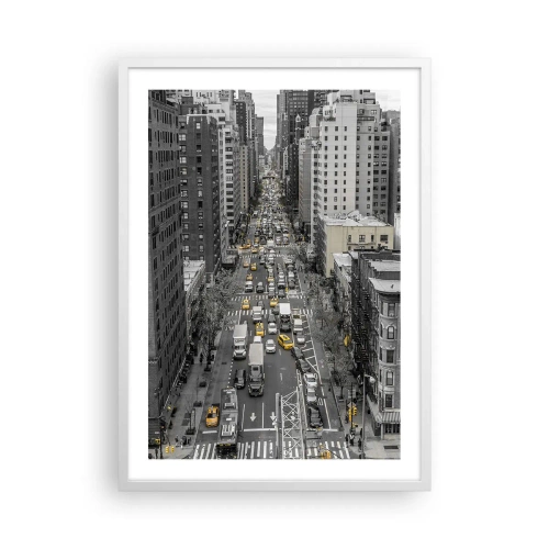 Affisch i vit ram - Livet i New York - 50x70 cm