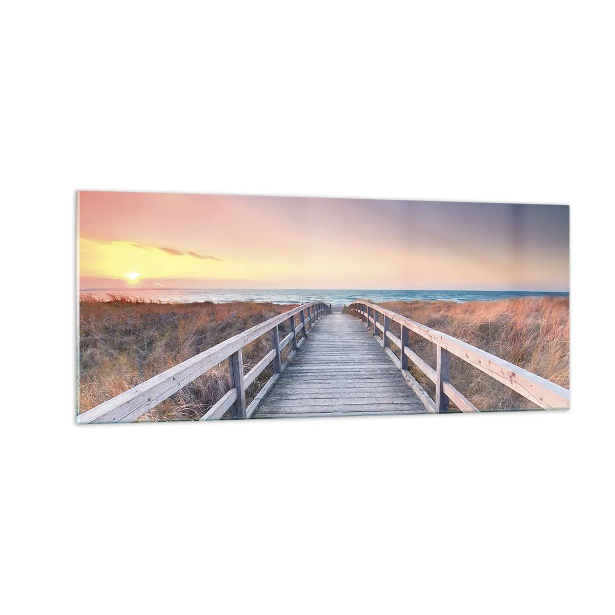 Glastavla - Bild på glas - Kvällssken i Östersjön - 100x40 cm