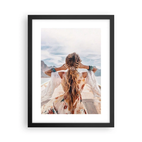 Affisch i svart ram - På väg mot lycka - 30x40 cm