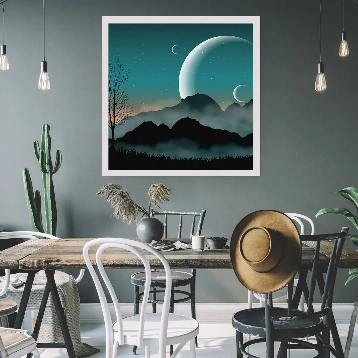 Affisch - Stjärniga nattens karneval - 40x40 cm