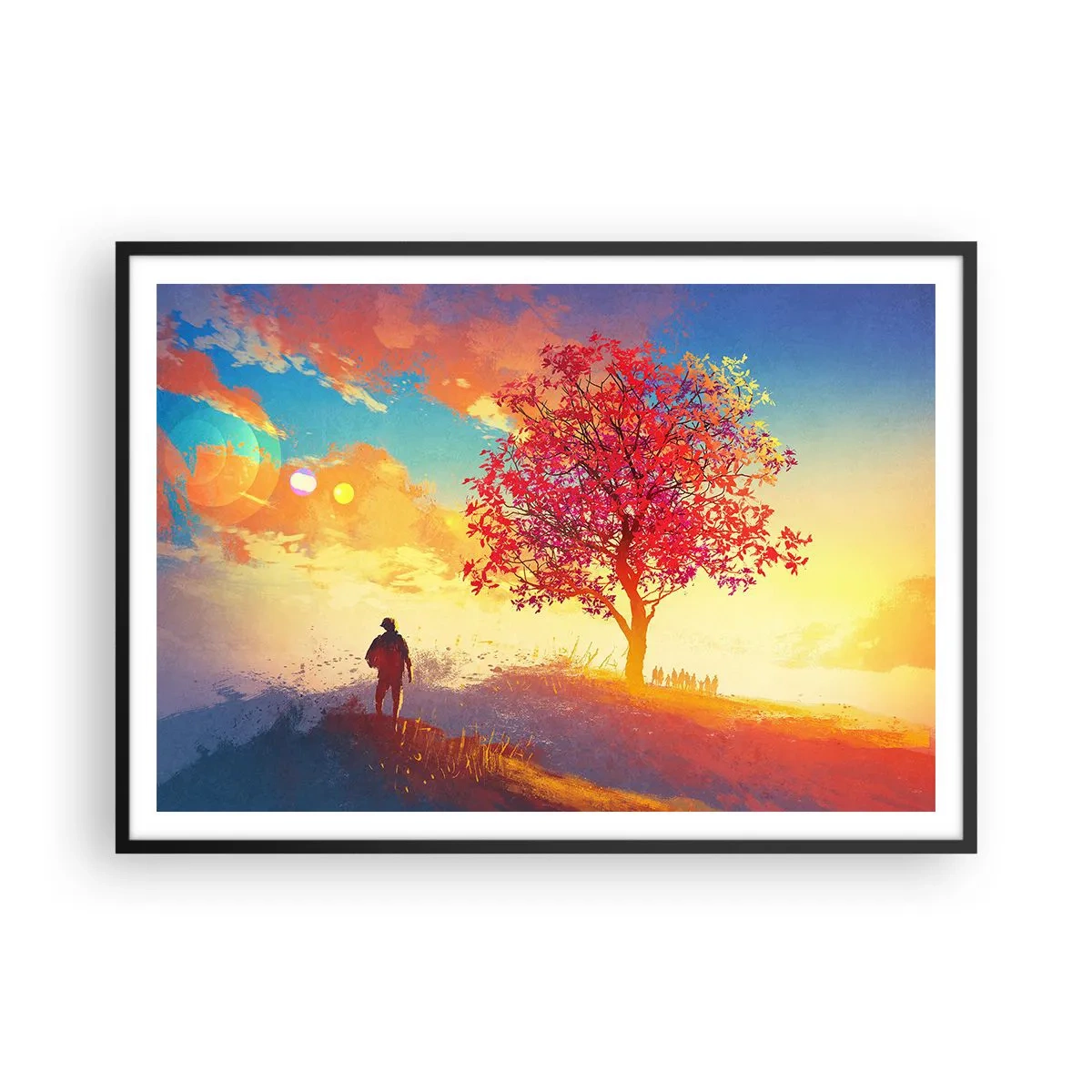 Affisch i svart ram - Pilgrim i målet - 100x70 cm