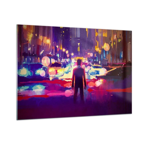 Glastavla - Bild på glas - Doppad i ljuset - 100x70 cm