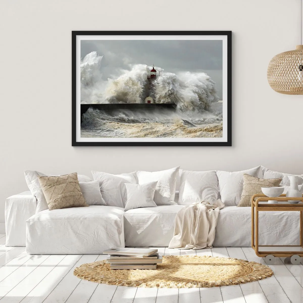 Affisch i svart ram - Havets ilska - 100x70 cm