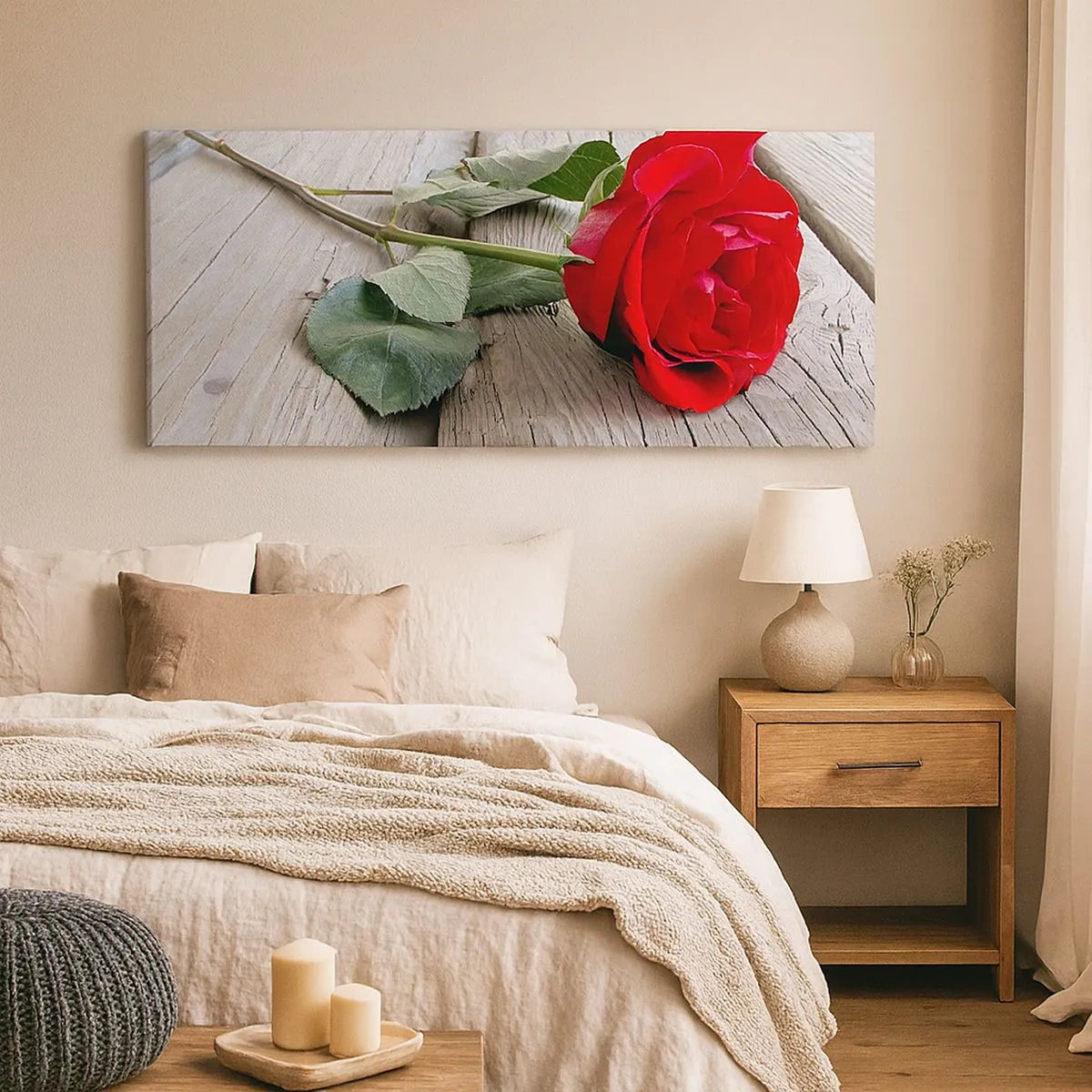 Canvastavla - Bild på duk - En studie i scharlakansröd - 100x40 cm