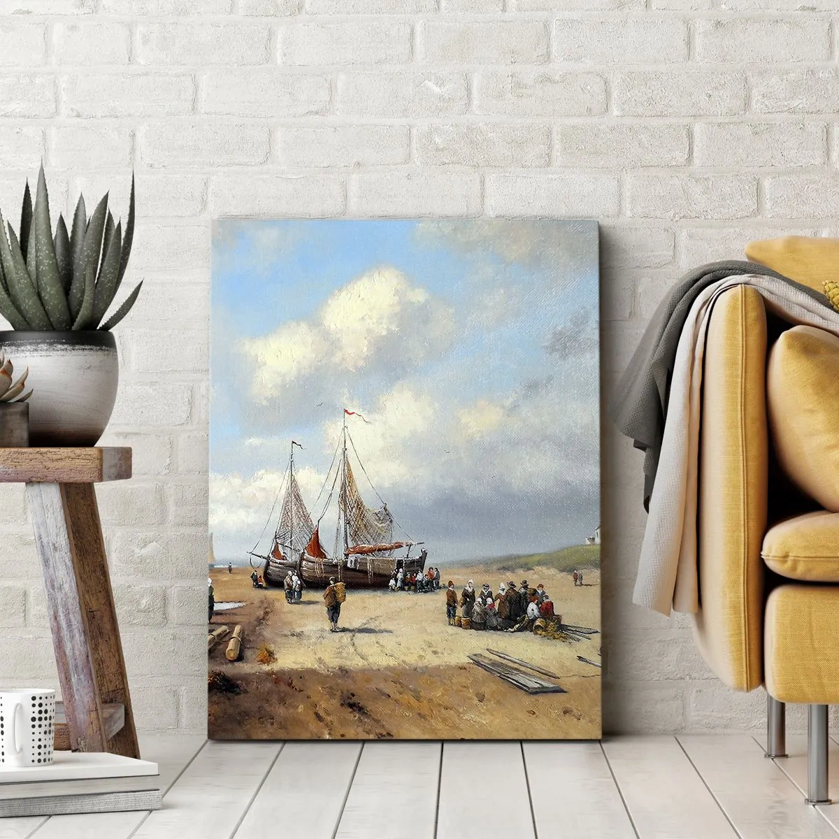Canvastavla - Bild på duk - Efter en lyckad fångst - 45x80 cm