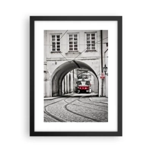 Affisch i svart ram - Genom stadens labyrint - 30x40 cm