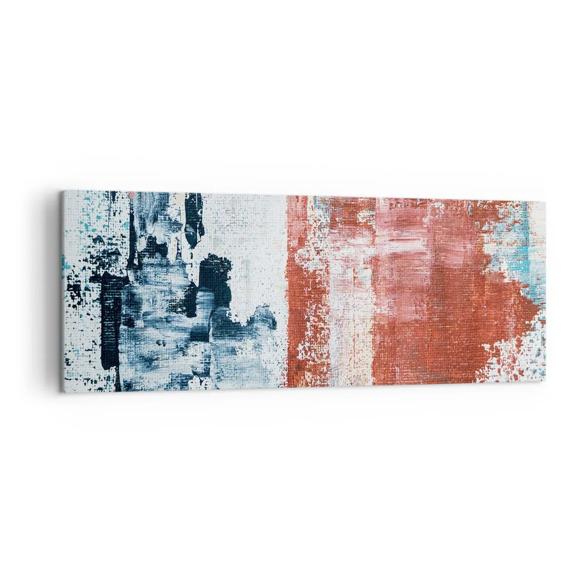 Canvastavla - Bild på duk - Abstrakt halvt om halvt - 140x50 cm