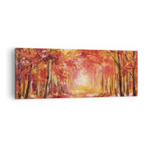 Canvastavla - Bild på duk - Kopparskog - 140x50 cm